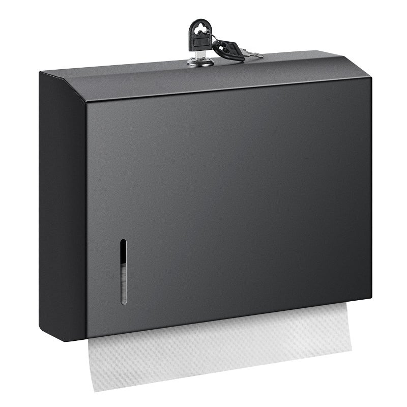 Gorlary Wall Mounte Commercial Paper Towel Dispensers, 10.4" L x 3.3" D x 8.3" H, Stainless Steel C-Fold Multifold Hand Paper Tissue Holder with Lock - Image 1